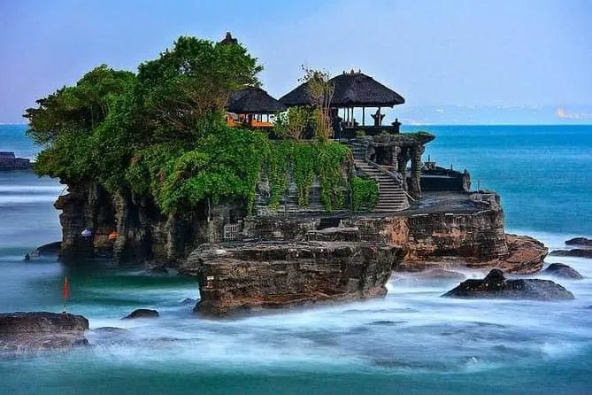 Tanah Lot temple on its offshore rock